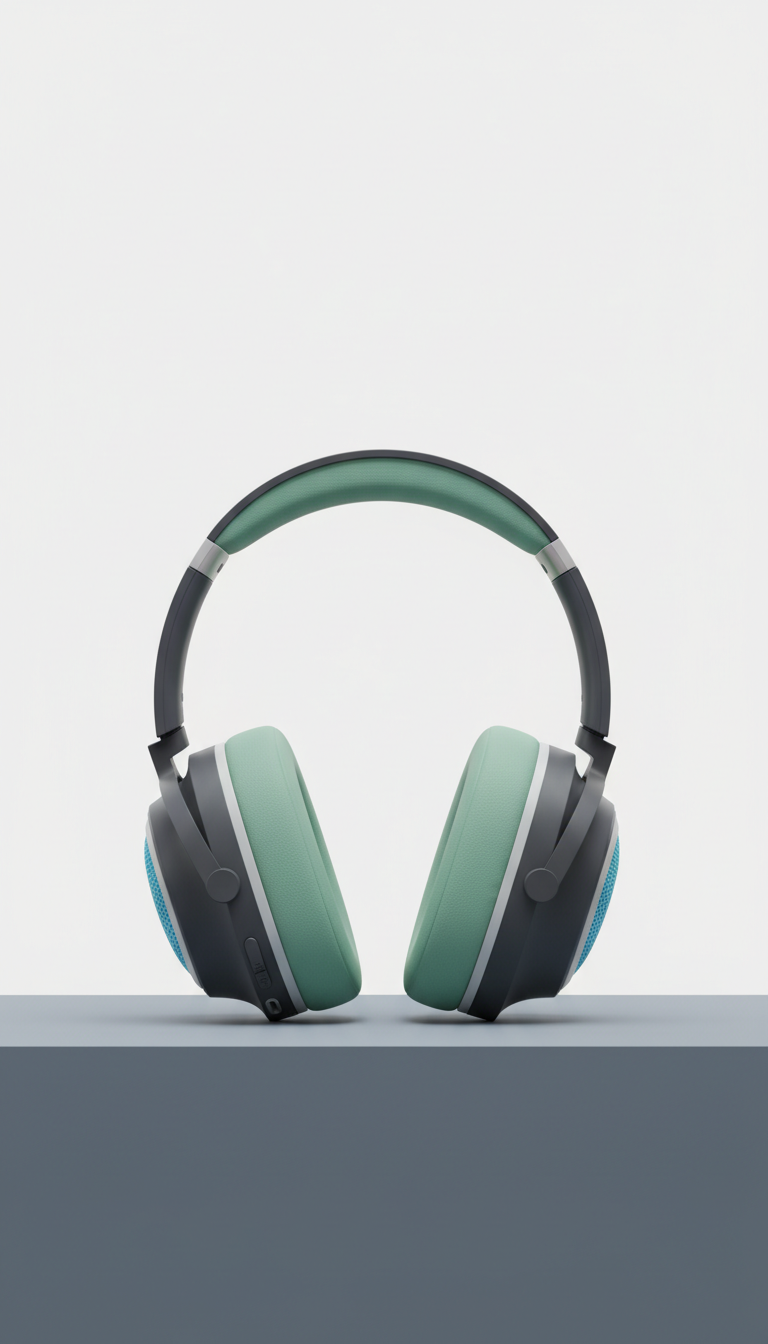 Wireless headphones with adaptive noise-cancelling
